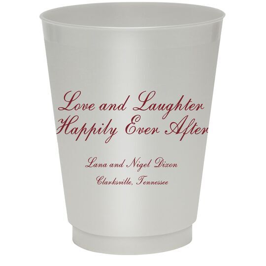 Love and Laughter Colored Shatterproof Cups